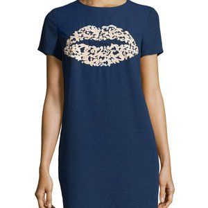CeCe by Cynthia Steffe Moss Embroidered-Lips Dress